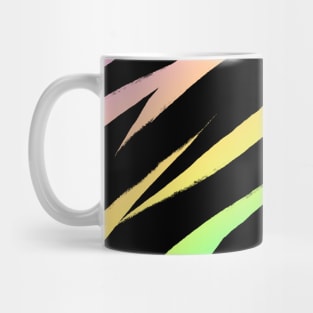 Pastel Rainbow Tiger Print On Black Background Mug